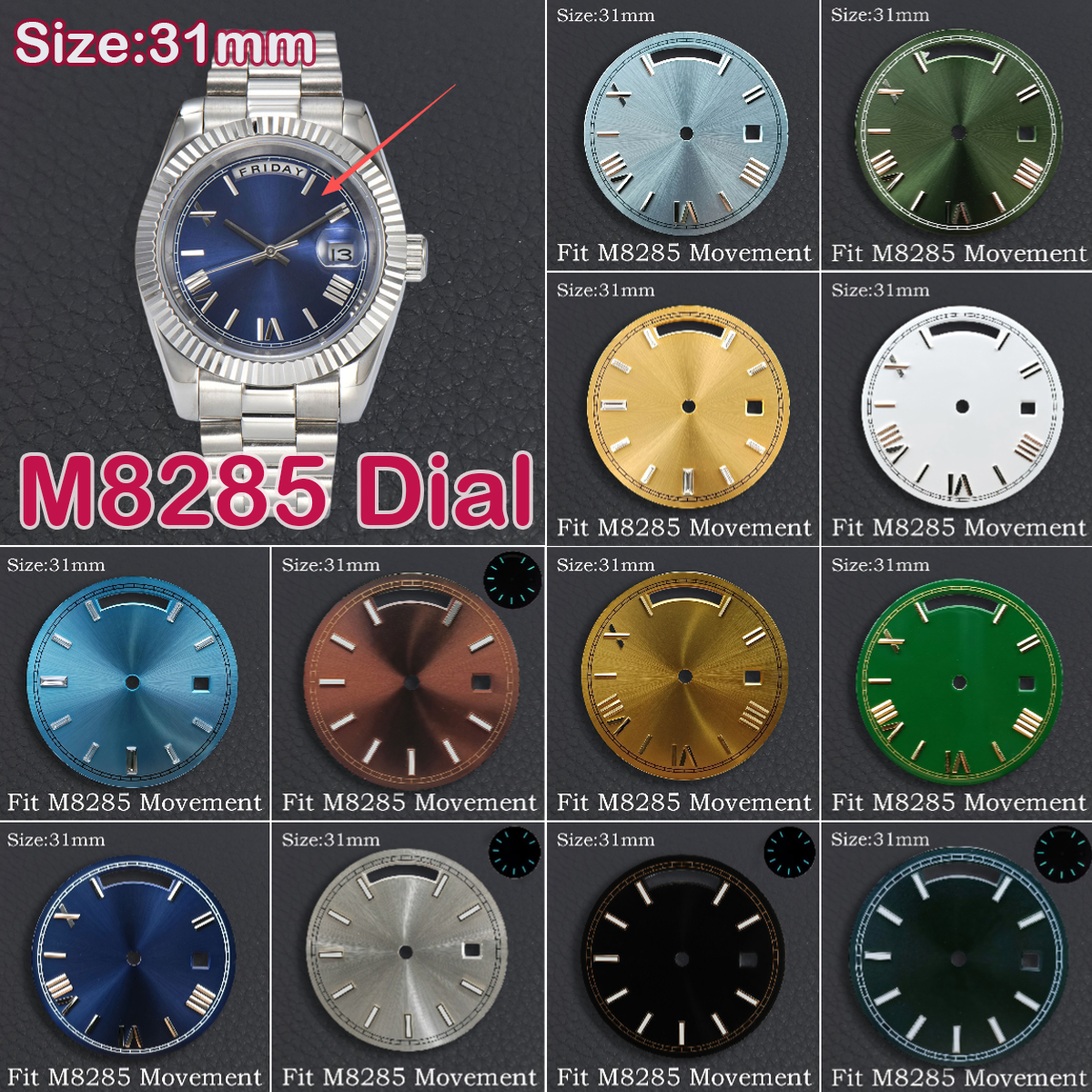 Perpetual Calendar Watch - 31mm Dials Fit Miyota 8285 Movement