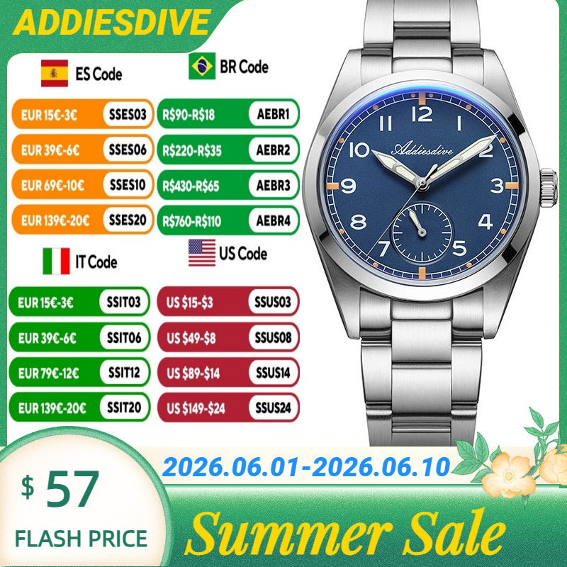 Luxury Watch It - ADDIESDIVE Japan VH60 Stainless Steel Band
