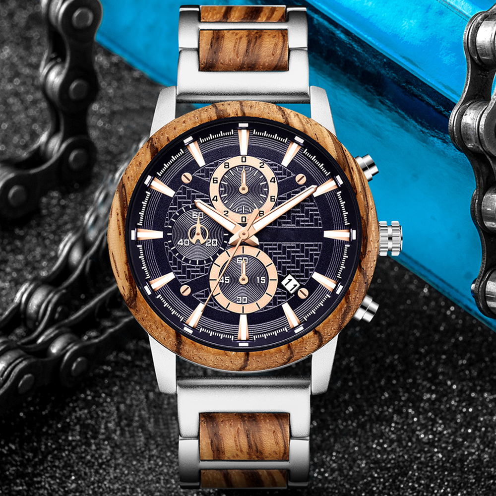 Luxury Watch Unique - Alloy & Wood Combined Strap Watches