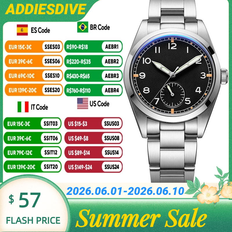 Luxury Watch It - ADDIESDIVE Stainless Steel Japan VH60 Quartz