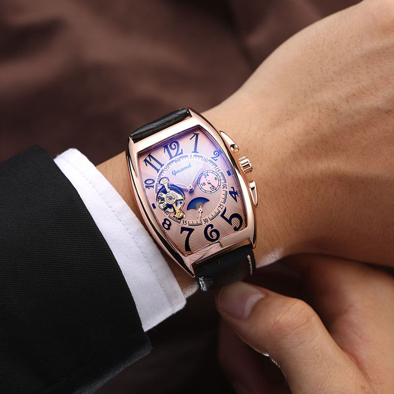 Automatic Pilot Watch - Men’s* Automatic Mechanical Watch Barrel Shape