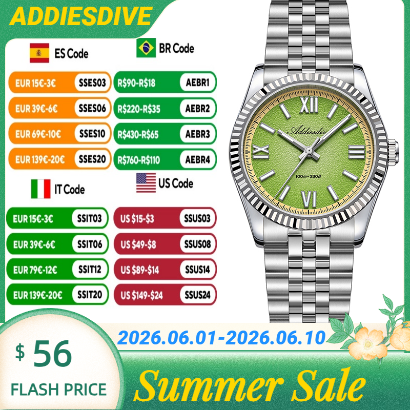 Luxury Watches - ADDIESDIVE Hight Quality Sapphire Glass 10Bar
