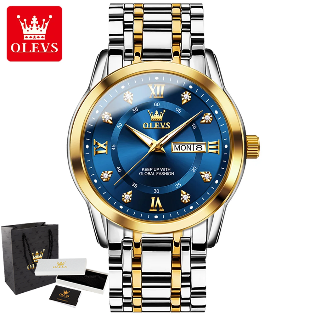 OLEVS 5513 Man Watch Stainless - Luxury Watch Diamond avis et prix