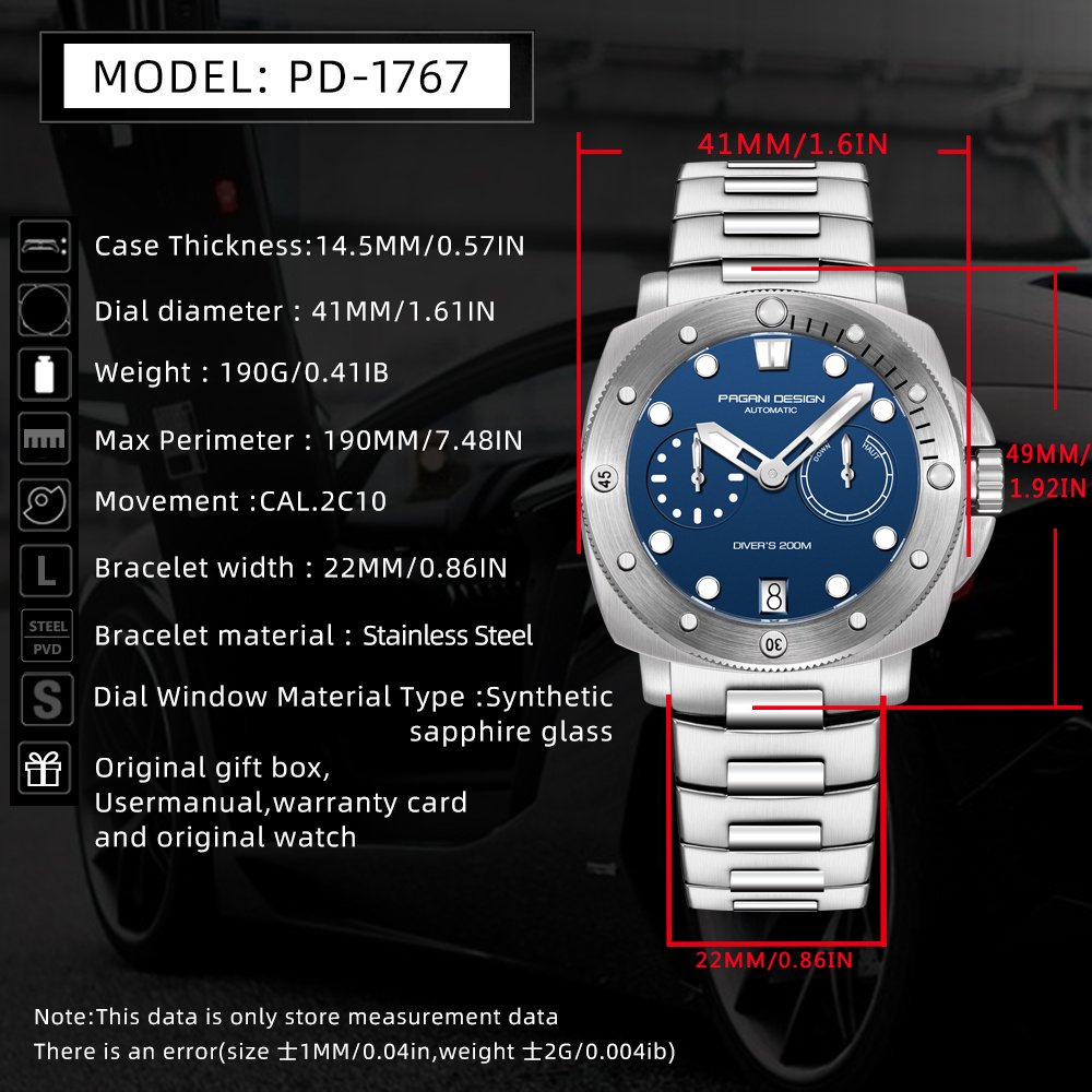 PAGANI DESIGN Top Brand Men's  - Luxury Watch Brand avis et prix